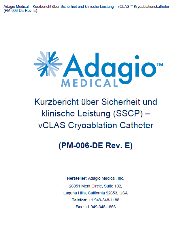 SSCP for vCLAS cryoablation catheter, German edition